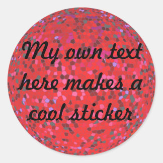 Sticker Rond Mon Propre Texte Ici Vitrail Rouge