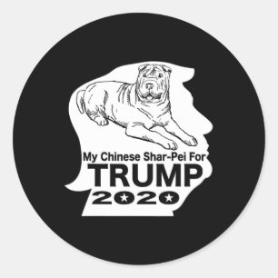 Sticker Rond Mon Shar-pei Chinois Pour Trump Tee T Shirt 