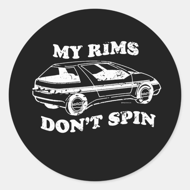 Sticker Rond MON T-shirt RIMS NE SPIN PAS (Devant)