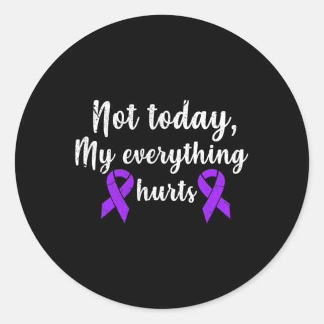 Sticker Rond Mon tout fait mal Fibro Chronique Douleur Grunge (Devant)