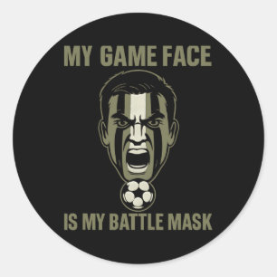 Sticker Rond Mon visage de jeu est mon masque de Byttle Camo Fa