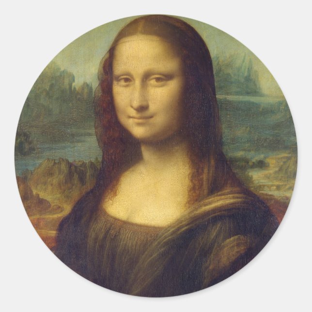 Sticker Rond Mona Lisa by Leonardo Da Vinci (Devant)