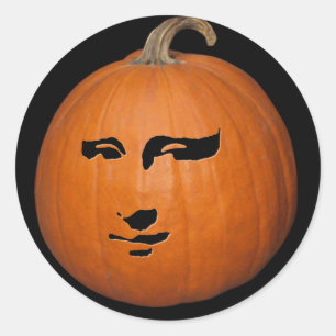 Sticker Rond Mona Lisa Citrouille