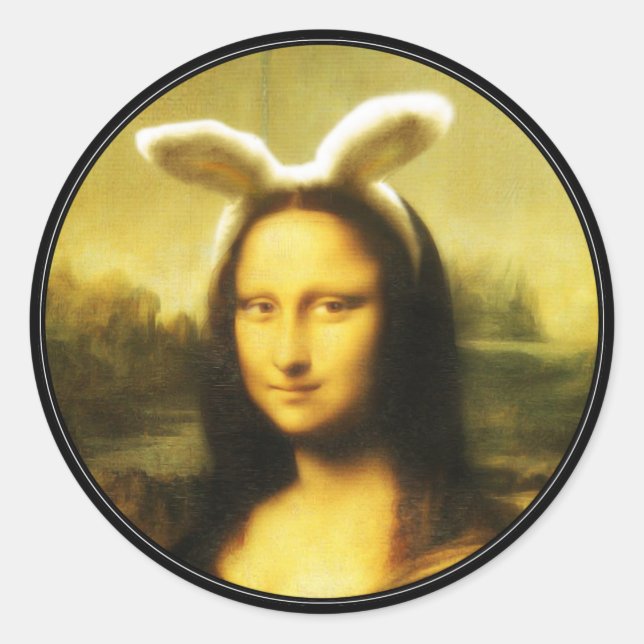 Sticker Rond Mona Lisa, Le Lapin De Pâques (Devant)