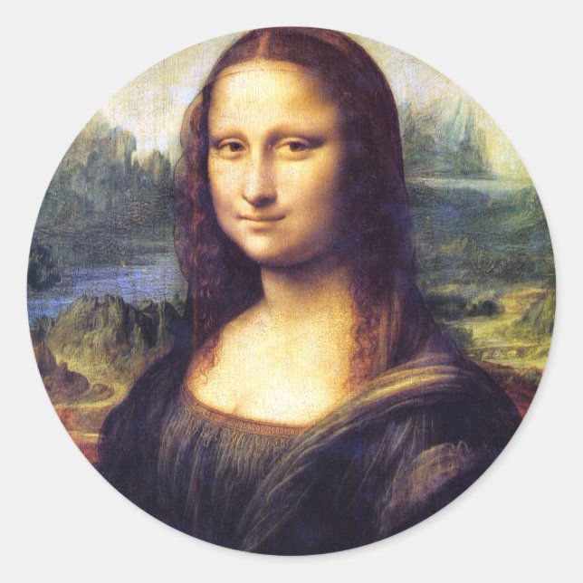 Sticker Rond Mona Lisa, Leonardo da Vinci (Devant)