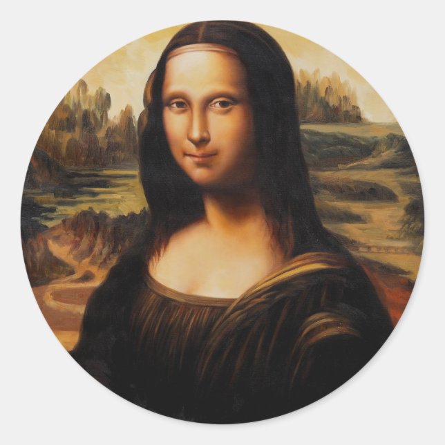 Sticker Rond Mona Lisa par Leonardo Da Vinci (Devant)