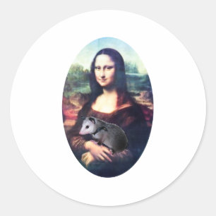 Sticker Rond Mona Lisa Possum