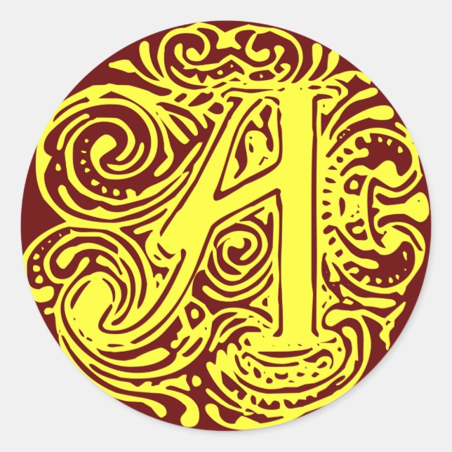 Sticker Rond Monarchie Jaune "A" (Devant)