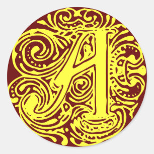 Sticker Rond Monarchie Jaune "A"
