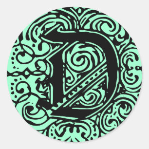 Sticker Rond Monarchie Noir "D"