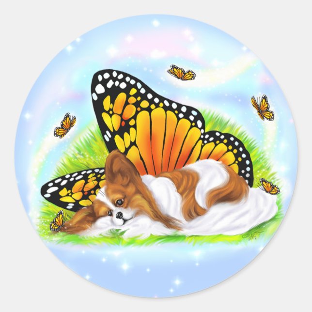 Sticker Rond Monarque mystique papillon (Devant)