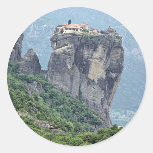 Sticker Rond Monastère en Meteora, Grèce Europe (Devant)