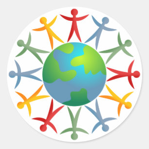 Sticker Rond Monde diversifié