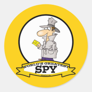 STICKER ROND MONDE LE PLUS GRAND SPY HOMMES CARTOON