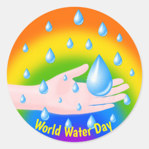 Sticker Rond Monde l'eau jour 22 mars
