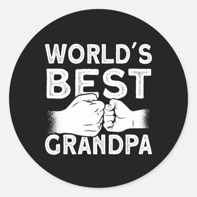 Sticker Rond Monde meilleur grand-père grand-père nouveau grand (Devant)