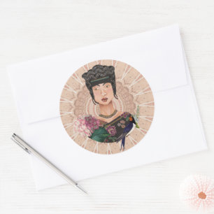 Sticker Rond Mondo de l'impératrice asiatique par Susan M. Eppe