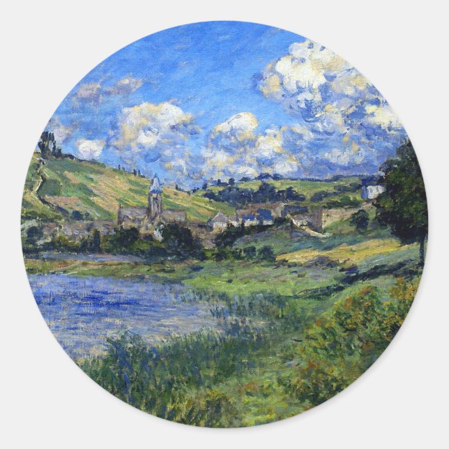 Sticker Rond Monet - Vetheuil, Paysage (Devant)