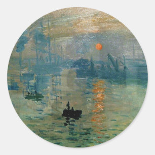 Sticker Rond Monet's Impression Sunrise (soleil levant) - 1872