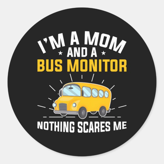 Sticker Rond Moniteur de bus scolaire (Devant)