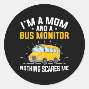 Sticker Rond Moniteur de bus scolaire