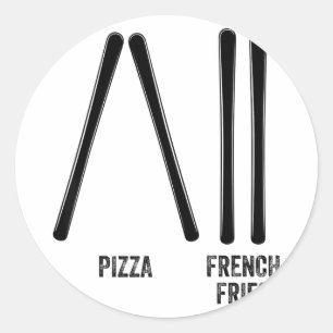 Sticker Rond Moniteur de ski pizza &amp; frites comment faire