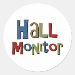 Sticker Rond Moniteur Hall coloré