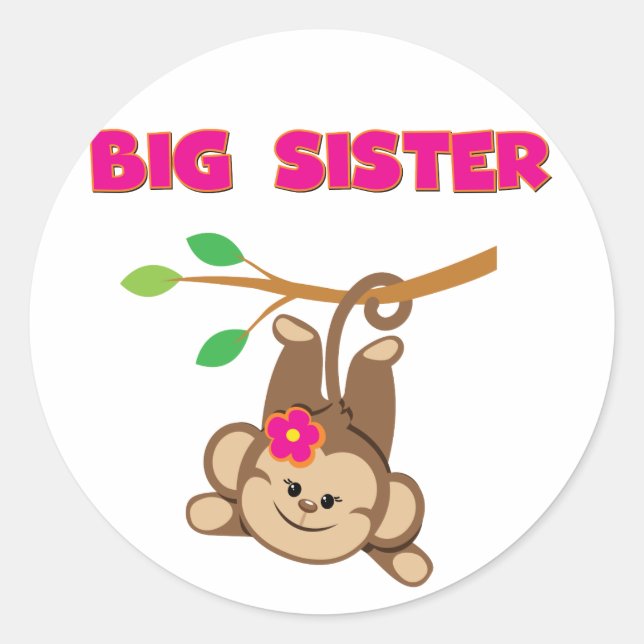 Sticker Rond Monkey Big Sister (Devant)