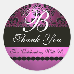 STICKER ROND MONOGRAM DE DOMMASQUES NOIRS VIOLET