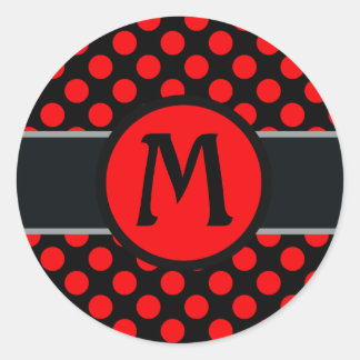 Sticker Rond Monogram lady Polka dot - Couleur arrière - plan p