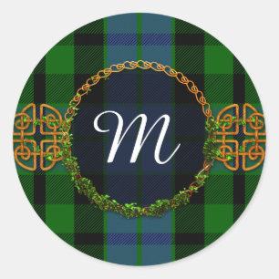 Sticker Rond Monogram MacKay Tartan