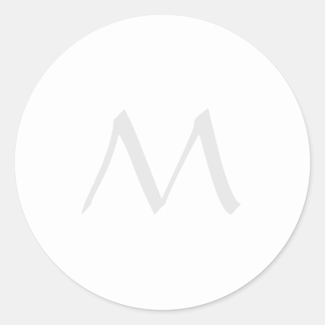 Sticker Rond Monogram Modern Simple Minimalist Plain (Devant)
