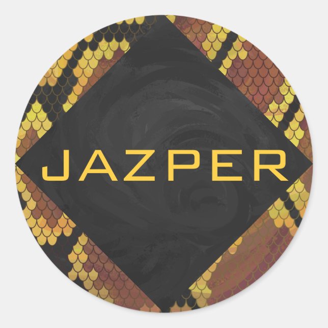 Sticker Rond Monogram Snake Brown et Gold Print (Devant)