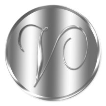 Monogram V Silver Color Faire-part de mariage Holi