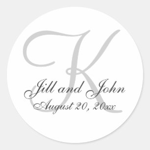 Sticker rond Monogram Wedding Favor