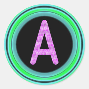 Sticker Rond Monogramme "A"