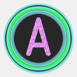 Sticker Rond Monogramme "A"