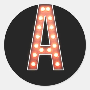 Sticker Rond Monogramme A Lumières De Marque