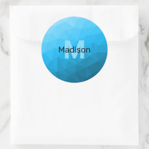 Sticker Rond Monogramme à motif de maille géométrique dégradé c