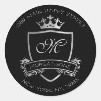 Monogramme Adresse de retour Crown Royal Silver Bl