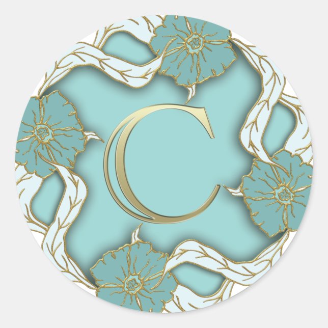 Sticker Rond monogramme alphabétique c (Devant)