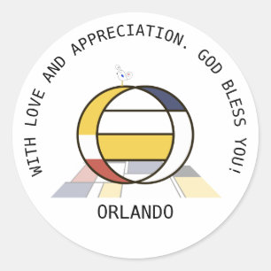 Sticker Rond Monogramme Art Avant-Gardiste. Lettre O