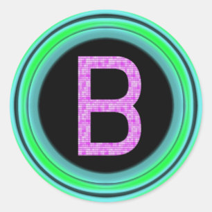 Sticker Rond Monogramme "B"