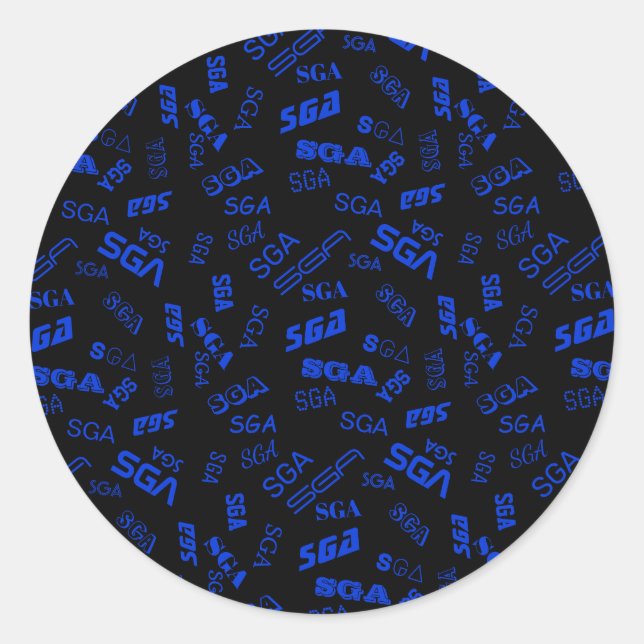 Sticker Rond Monogramme | Bleu et noir (Devant)