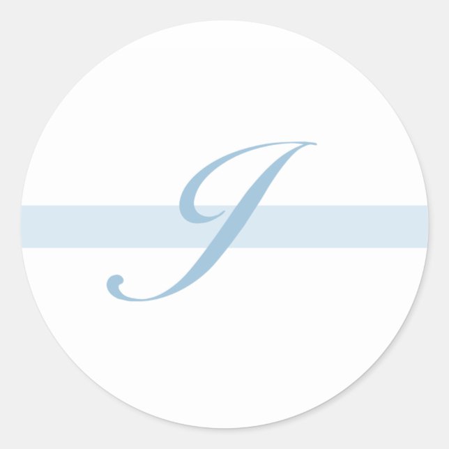 Sticker Rond Monogramme bleu J (Devant)