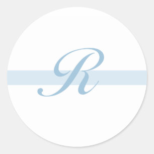 Sticker Rond Monogramme bleu R