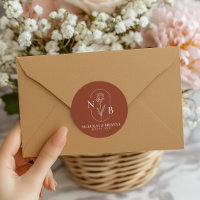 Monogramme Boho Terracotta Burnt Orange Mariage