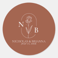 Monogramme Boho Terracotta Burnt Orange Mariage