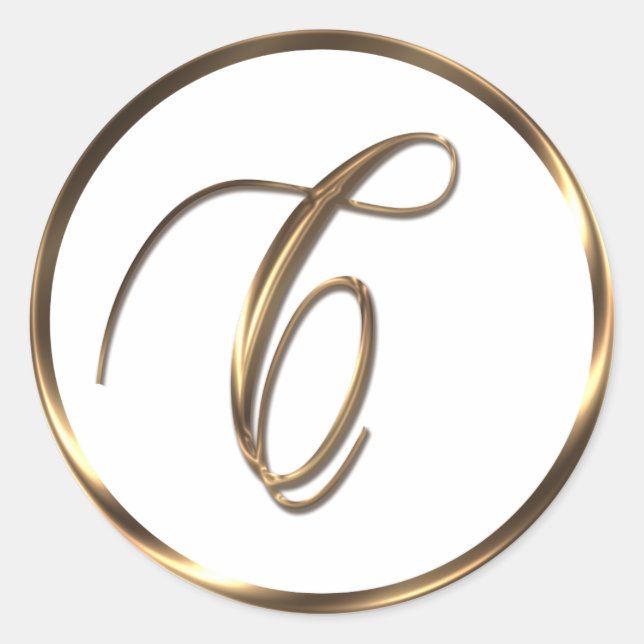 Sticker Rond Monogramme C Faux Bronze (Devant)