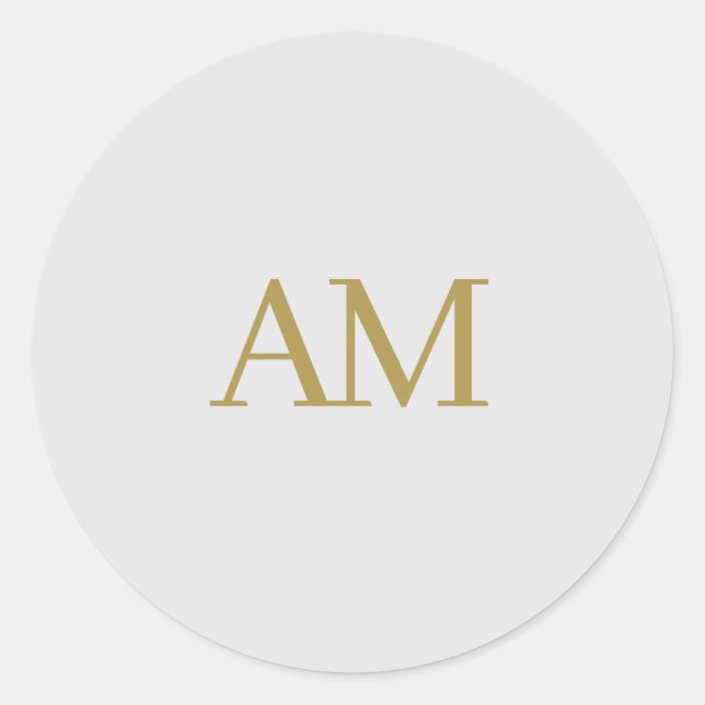 Sticker Rond Monogramme couleur or Initiales Calligraphie Pro (Devant)